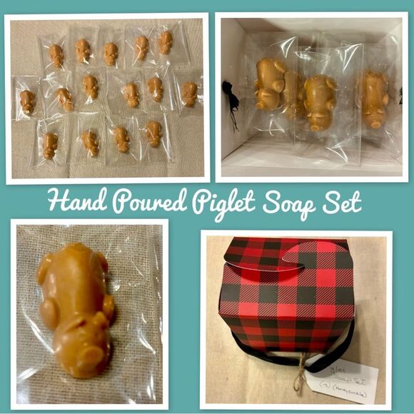 Hand Poured Piglet Soap Set - Picture 1 of 2